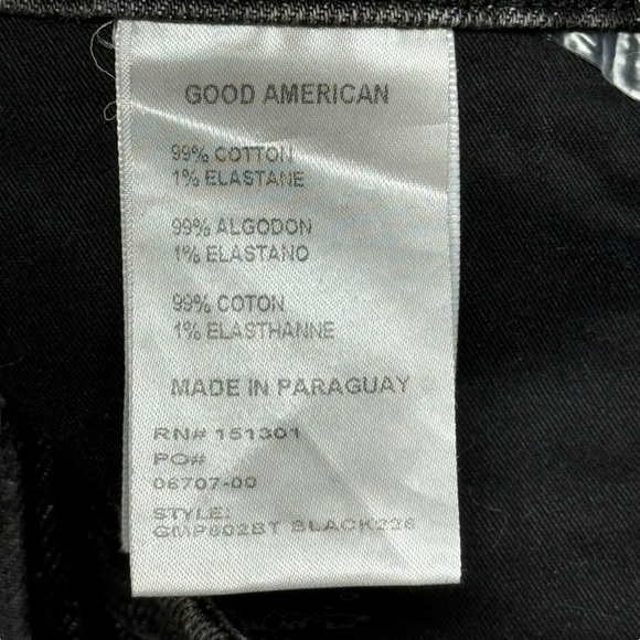 Good American Good Mom Jeans High Waist in Black226 Size 2/26 Distressed - Picture 12 of 16